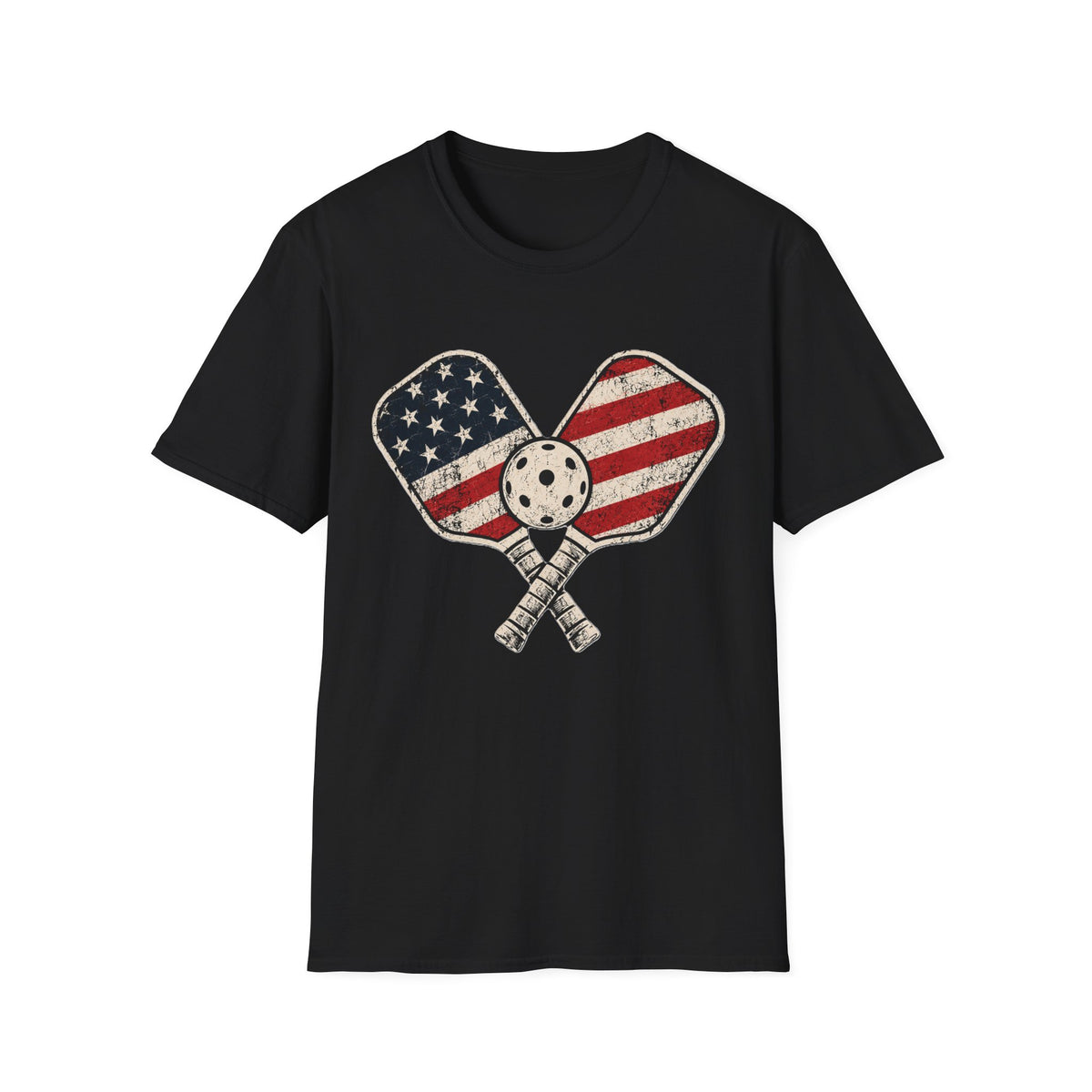Pickleball Paddles USA Flag T-Shirt