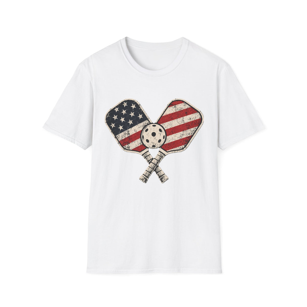 Pickleball Paddles USA Flag T-Shirt