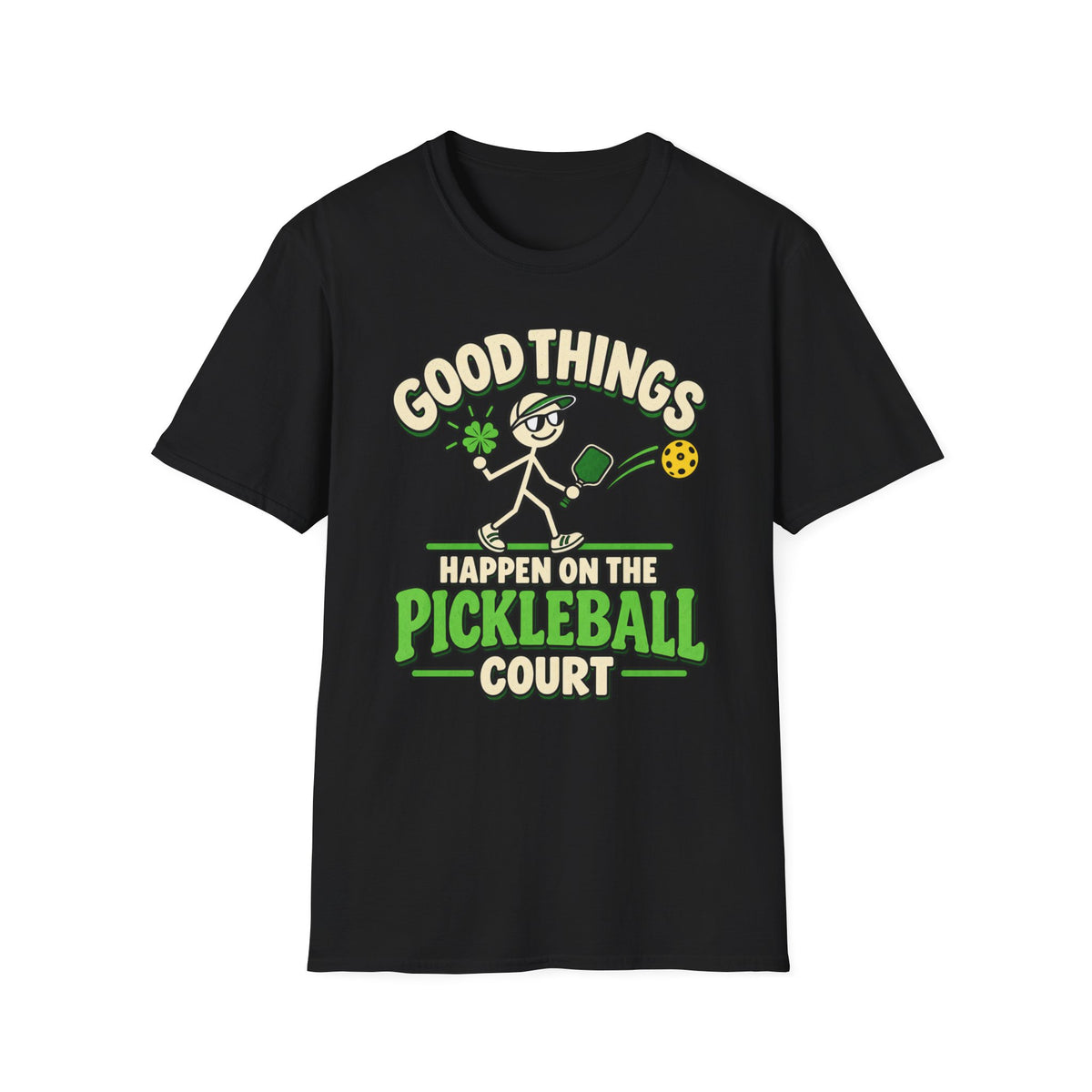 Good Things Happen on the Pickleball Court T-shirt