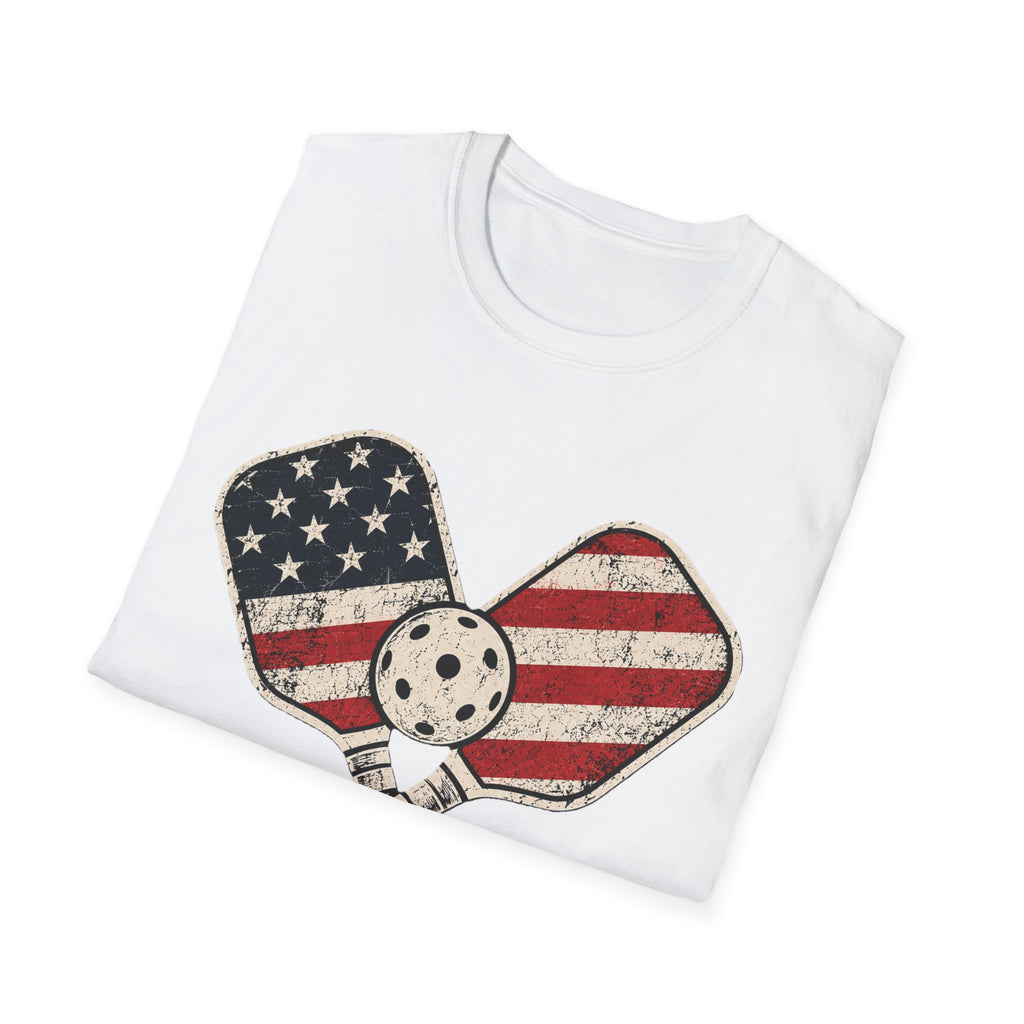 Pickleball Paddles USA Flag T-Shirt